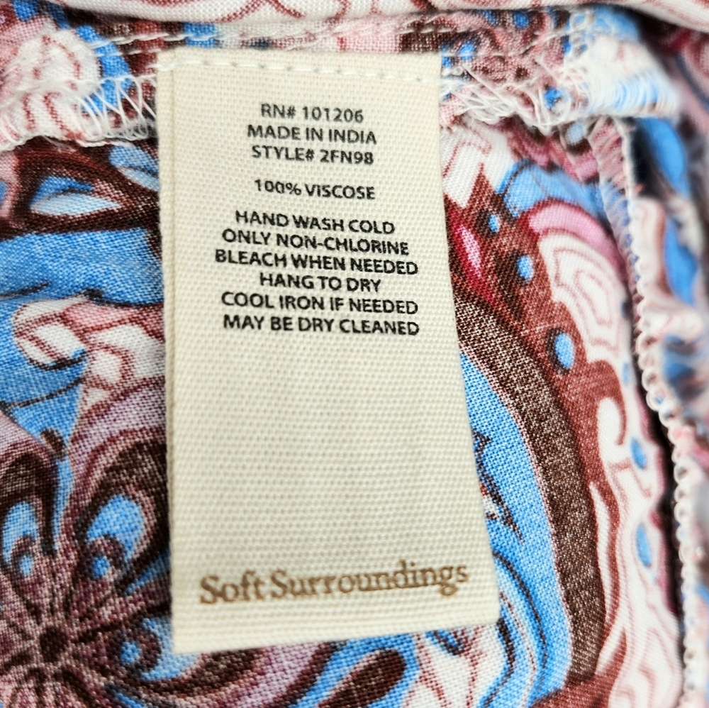 Soft Surroundings Kara Fit & Flare Flowy Pleated Floral Paisley Midi-Maxi Dress - Picture 15 of 16